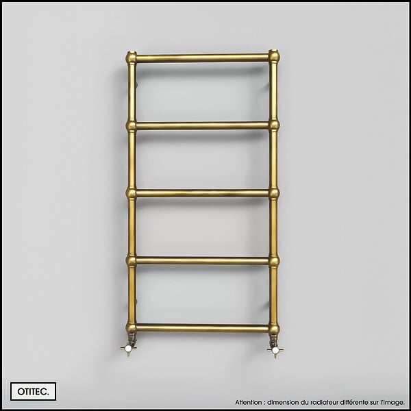 OTITEC - Sèche-serviettes eau chaude - WEMA - 120 x 53 cm - Laiton Brossé - large