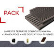 MCCOVER - PACK 4 m² lame de terrasse composite Maxima + ACCESSOIRES 3600mm Brun rouge, ep.22mm, l.14 cm, L.360 cm - vignette