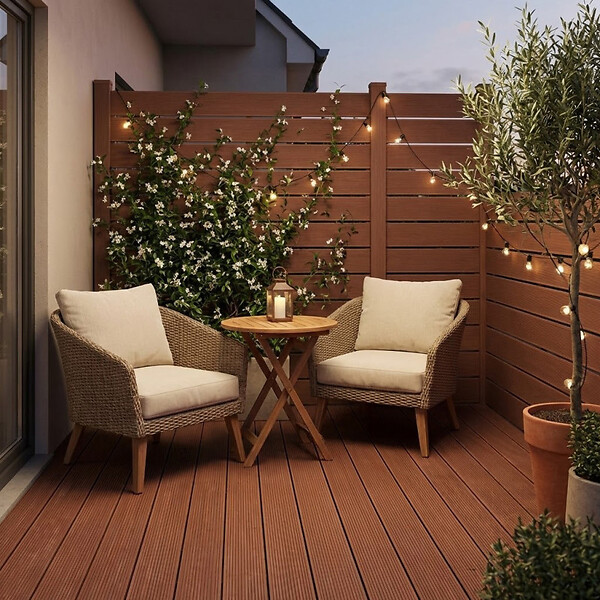 MCCOVER - PACK 4 m² lame de terrasse composite Maxima + ACCESSOIRES 3600mm Brun rouge, ep.22mm, l.14 cm, L.360 cm - large