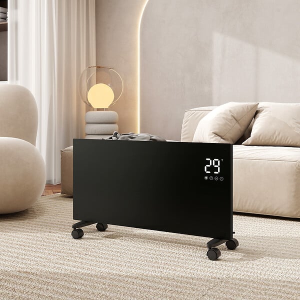 AICA SANITAIRE - Radiateur mobile et mural 70mm NDJ1 - Noir - 1500W - large