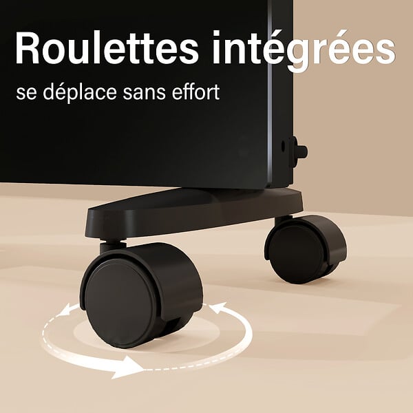 AICA SANITAIRE - Radiateur mobile et mural 70mm NDJ1 - Noir - 1000W - large
