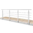 AICA SANITAIRE - Garde-corps Aluminium argenté mat - 300cm x H.100cm - Rampe escalier avec 5 traverses - Intérieur et extérieur - Pose latérale - vignette