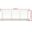 AICA SANITAIRE - Garde-corps Aluminium argenté mat - 300cm x H.100cm - Rampe escalier avec 5 traverses - Intérieur et extérieur - Pose latérale - vignette