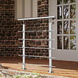AICA SANITAIRE - Garde-corps Aluminium argenté mat - 100cm x H.100cm - Rampe escalier avec 5 traverses - Intérieur et extérieur - Fixation à plat - vignette