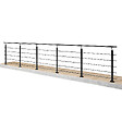 AICA SANITAIRE - Garde-corps Aluminium noir mat - 500cm x H.100cm - Rampe escalier avec 5 traverses - Intérieur et extérieur - Fixation à plat - vignette