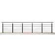 AICA SANITAIRE - Garde-corps Aluminium noir mat - 500cm x H.100cm - Rampe escalier avec 5 traverses - Intérieur et extérieur - Fixation à plat - vignette