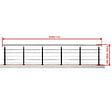 AICA SANITAIRE - Garde-corps Aluminium noir mat - 500cm x H.100cm - Rampe escalier avec 5 traverses - Intérieur et extérieur - Fixation à plat - vignette