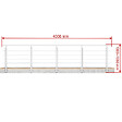 AICA SANITAIRE - Garde-corps Aluminium argenté mat - 400cm x H.100cm - Rampe escalier avec 5 traverses - Intérieur et extérieur - Pose latérale - vignette