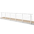 AICA SANITAIRE - Garde-corps Aluminium argenté mat - 500cm x H.100cm - Rampe escalier avec 5 traverses - Intérieur et extérieur - Pose latérale - vignette