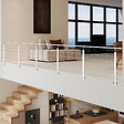 AICA SANITAIRE - Garde-corps Aluminium argenté mat - 500cm x H.100cm - Rampe escalier avec 5 traverses - Intérieur et extérieur - Pose latérale - vignette