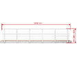 AICA SANITAIRE - Garde-corps Aluminium argenté mat - 500cm x H.100cm - Rampe escalier avec 5 traverses - Intérieur et extérieur - Pose latérale - vignette