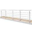 AICA SANITAIRE - Garde-corps Aluminium argenté mat - 400cm x H.100cm - Rampe escalier avec 5 traverses - Intérieur et extérieur - Fixation à plat - vignette