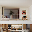 AICA SANITAIRE - Garde-corps Aluminium argenté mat - 400cm x H.100cm - Rampe escalier avec 5 traverses - Intérieur et extérieur - Fixation à plat - vignette