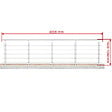 AICA SANITAIRE - Garde-corps Aluminium argenté mat - 400cm x H.100cm - Rampe escalier avec 5 traverses - Intérieur et extérieur - Fixation à plat - vignette
