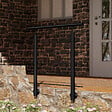 AICA SANITAIRE - Garde-corps Aluminium noir mat - 100cm x H.100cm - Rampe escalier avec 5 traverses - Intérieur et extérieur - Pose latérale - vignette