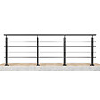 AICA SANITAIRE - Garde-corps Aluminium noir mat - 300cm x H.100cm - Rampe escalier avec 5 traverses - Intérieur et extérieur - Fixation à plat - vignette