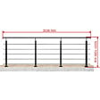 AICA SANITAIRE - Garde-corps Aluminium noir mat - 300cm x H.100cm - Rampe escalier avec 5 traverses - Intérieur et extérieur - Fixation à plat - vignette