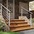 AICA SANITAIRE - Garde-corps Aluminium argenté mat - 150cm x H.100cm - Rampe escalier avec 5 traverses - Intérieur et extérieur - Pose latérale - vignette