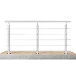 AICA SANITAIRE - Garde-corps Aluminium argenté mat - 200cm x H.100cm - Rampe escalier avec 5 traverses - Intérieur et extérieur - Fixation à plat - vignette