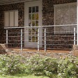 AICA SANITAIRE - Garde-corps Aluminium argenté mat - 200cm x H.100cm - Rampe escalier avec 5 traverses - Intérieur et extérieur - Fixation à plat - vignette
