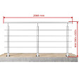 AICA SANITAIRE - Garde-corps Aluminium argenté mat - 200cm x H.100cm - Rampe escalier avec 5 traverses - Intérieur et extérieur - Fixation à plat - vignette