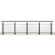 AICA SANITAIRE - Garde-corps Aluminium noir mat - 400cm x H.100cm - Rampe escalier avec 5 traverses - Intérieur et extérieur - Pose latérale - vignette