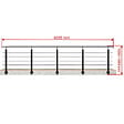 AICA SANITAIRE - Garde-corps Aluminium noir mat - 400cm x H.100cm - Rampe escalier avec 5 traverses - Intérieur et extérieur - Pose latérale - vignette