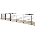 AICA SANITAIRE - Garde-corps Aluminium noir mat - 500cm x H.100cm - Rampe escalier avec 5 traverses - Intérieur et extérieur - Pose latérale - vignette