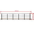 AICA SANITAIRE - Garde-corps Aluminium noir mat - 500cm x H.100cm - Rampe escalier avec 5 traverses - Intérieur et extérieur - Pose latérale - vignette