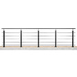 AICA SANITAIRE - Garde-corps Aluminium noir mat - 400cm x H.100cm - Rampe escalier avec 5 traverses - Intérieur et extérieur - Fixation à plat - vignette