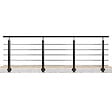 AICA SANITAIRE - Garde-corps Aluminium noir mat - 300cm x H.100cm - Rampe escalier avec 5 traverses - Intérieur et extérieur - Pose latérale - vignette