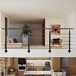 AICA SANITAIRE - Garde-corps Aluminium noir mat - 300cm x H.100cm - Rampe escalier avec 5 traverses - Intérieur et extérieur - Pose latérale - vignette