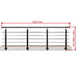 AICA SANITAIRE - Garde-corps Aluminium noir mat - 300cm x H.100cm - Rampe escalier avec 5 traverses - Intérieur et extérieur - Pose latérale - vignette