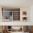 AICA SANITAIRE - Garde-corps Aluminium argenté mat - 300cm x H.100cm - Rampe escalier avec 5 traverses - Intérieur et extérieur - Fixation à plat - vignette