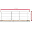 AICA SANITAIRE - Garde-corps Aluminium argenté mat - 300cm x H.100cm - Rampe escalier avec 5 traverses - Intérieur et extérieur - Fixation à plat - vignette