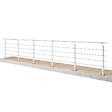AICA SANITAIRE - Garde-corps Aluminium argenté mat - 500cm x H.100cm - Rampe escalier avec 5 traverses - Intérieur et extérieur - Fixation à plat - vignette