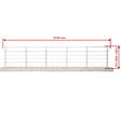 AICA SANITAIRE - Garde-corps Aluminium argenté mat - 500cm x H.100cm - Rampe escalier avec 5 traverses - Intérieur et extérieur - Fixation à plat - vignette