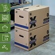 PACK AND MOVE - Pack and Move - Lot de 10 Cartons Déménagement X Strong - 60 x 30 x 30 cm - Charge 40 kg - Extrême Résistance - Grande Capacité - vignette