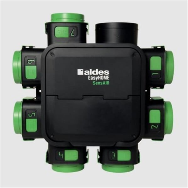 ALDES - Kit VMC EasyHOME SensAIR hygro intelligent - 7 piquages Ø 125mm + 1 rejet Ø 160mm- réf : 11033385 - ALDES - large