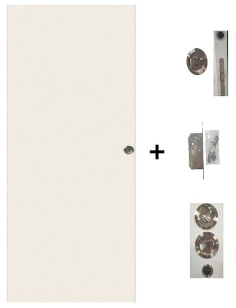 GD MENUISERIES - Porte Coulissante Blanc Pur Lacdor  H204 x L73 cm, Serrure a condamnation - large