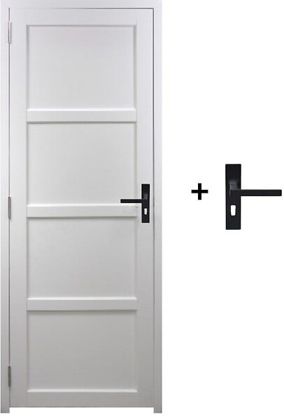 GD MENUISERIES - Bloc Porte Tamera Blanc H204 x L63 cm Côte Tableau P.Droite,Poignee - large