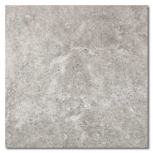RO'MA NATURE - Carrelage effet Travertin Gris 60x60x2 cm Pietra - Sol extérieur (vendu par 0,72 m² soit 2 dalles) - large