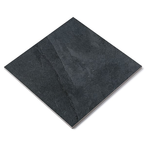 RO'MA NATURE - Carrelage effet Ardoise Noire 60x60x2 cm Pietra - Sol extérieur (vendu par 0,72 m² soit 2 dalles) - large