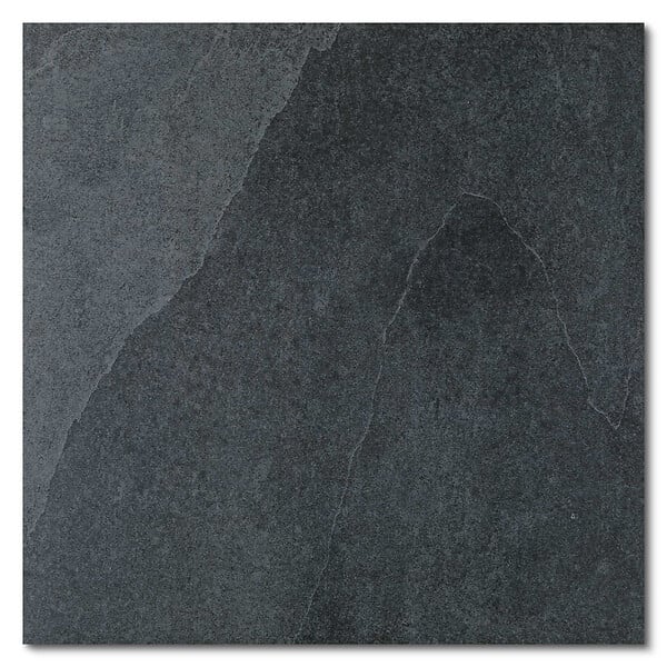 RO'MA NATURE - Carrelage effet Ardoise Noire 60x60x2 cm Pietra - Sol extérieur (vendu par 0,72 m² soit 2 dalles) - large