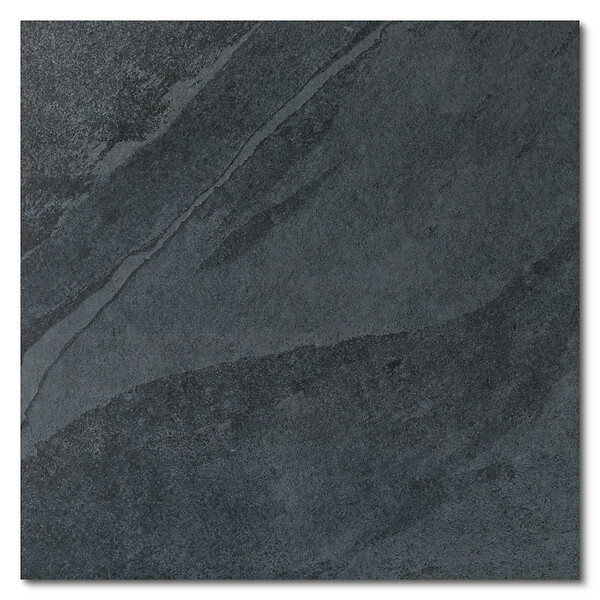 RO'MA NATURE - Carrelage effet Ardoise Noire 60x60x2 cm Pietra - Sol extérieur (vendu par 0,72 m² soit 2 dalles) - large