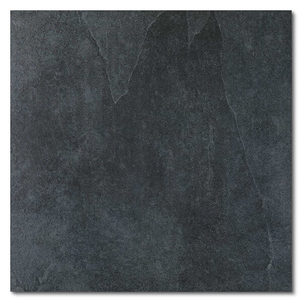 RO'MA NATURE - Carrelage effet Ardoise Noire 60x60x2 cm Pietra - Sol extérieur (vendu par 0,72 m² soit 2 dalles) - large