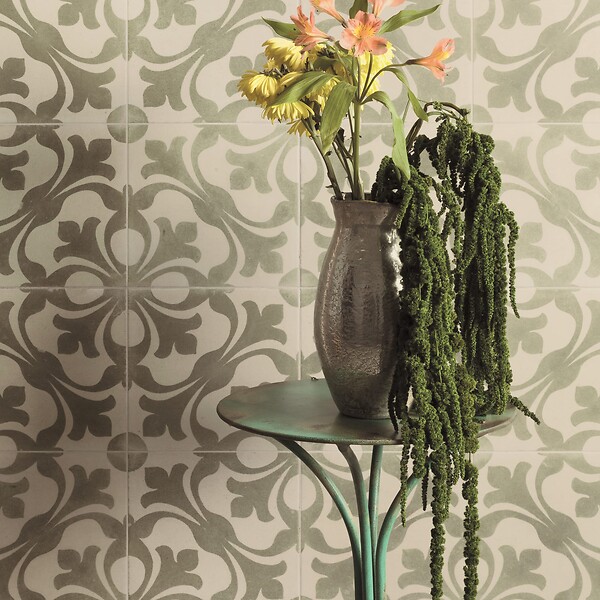 RO'MA NATURE - Carrelage Vintage effet Carreau ciment Vert 45x45x0,95 cm Morenca - Sol et mur intérieur (vendu par carton de 1 m²) - large