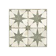 RO'MA NATURE - Carrelage Vintage effet Carreau ciment Etoile Verte et Fond Blanc 45x45x0,95 cm Sparta - Sol et mur intérieur (vendu par carton de 1 m²) - vignette