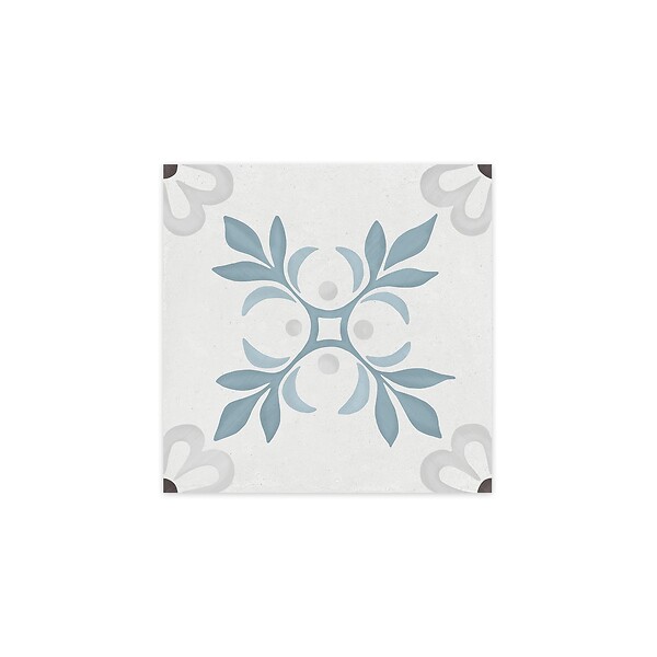 RO'MA NATURE - Carrelage effet Carreau ciment Roselis Bleu 22,3x22,3x0,9 cm Ventoril - Sol et mur intérieur (vendu par carton de 0,65 m²) - large