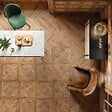 RO'MA NATURE - Carrelage Vintage effet Parquet Bois Brut Vieilli Versailles 45x45x0,95 cm Virelno - Sol intérieur (vendu par carton de 1 m²) - vignette